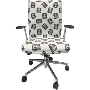 image:imageAmbesonne Cartoon Office Chair Slipcover Xray Part of an Abstract Skeleton Image in Repetitive Grunge Pattern Protective Stretch Decorative Fabric Cover Standard Size Ivory CharcoalIvory Charcoal