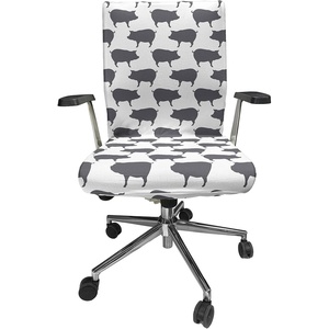 image:imageAmbesonne Cartoon Office Chair Slipcover Xray Part of an Abstract Skeleton Image in Repetitive Grunge Pattern Protective Stretch Decorative Fabric Cover Standard Size Ivory CharcoalGrey and White