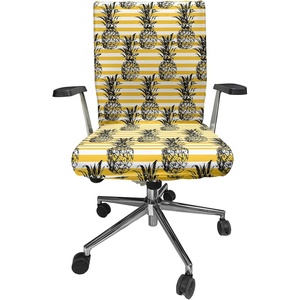 image:imageAmbesonne Cartoon Office Chair Slipcover Xray Part of an Abstract Skeleton Image in Repetitive Grunge Pattern Protective Stretch Decorative Fabric Cover Standard Size Ivory CharcoalYellow White