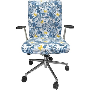 image:imageAmbesonne Cartoon Office Chair Slipcover Xray Part of an Abstract Skeleton Image in Repetitive Grunge Pattern Protective Stretch Decorative Fabric Cover Standard Size Ivory CharcoalBlue Azure