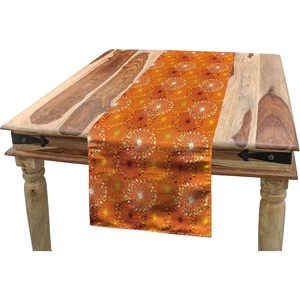 image:imageAmbesonne Cartoon Table Runner Repetitive Vintage Pattern of Globe Laptops Notes and Bus Funny Print Dining Room Kitchen Rectangular Runner 16 X 72 Champagne and MulticolorYellow White