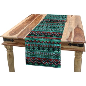 image:imageAmbesonne Cartoon Table Runner Repetitive Vintage Pattern of Globe Laptops Notes and Bus Funny Print Dining Room Kitchen Rectangular Runner 16 X 72 Champagne and MulticolorTeal Blue