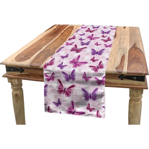 image:imageAmbesonne Cartoon Table Runner Repetitive Vintage Pattern of Globe Laptops Notes and Bus Funny Print Dining Room Kitchen Rectangular Runner 16 X 72 Champagne and MulticolorPurple Pink