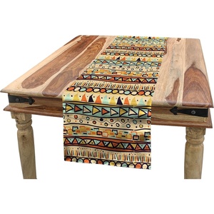 image:imageAmbesonne Cartoon Table Runner Repetitive Vintage Pattern of Globe Laptops Notes and Bus Funny Print Dining Room Kitchen Rectangular Runner 16 X 72 Champagne and MulticolorPastel Yellow