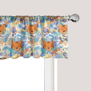 image:imageAmbesonne Cartoon Window Valance Botanical Animal Print with Tigers and Leafy Branches Curtain Valance for Kitchen Bedroom Decor with Rod Pocket 54 X 12 Dark Orange MulticolorDark Orange Multicolor