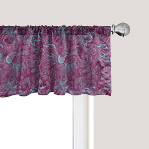 image:imageAmbesonne Cartoon Window Valance Botanical Animal Print with Tigers and Leafy Branches Curtain Valance for Kitchen Bedroom Decor with Rod Pocket 54 X 12 Dark Orange MulticolorTurquoise Dark Magenta