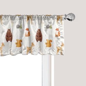 image:imageAmbesonne Cartoon Window Valance Botanical Animal Print with Tigers and Leafy Branches Curtain Valance for Kitchen Bedroom Decor with Rod Pocket 54 X 12 Dark Orange MulticolorBurnt Orange