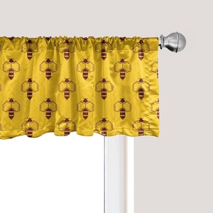 image:imageAmbesonne Cartoon Window Valance Botanical Animal Print with Tigers and Leafy Branches Curtain Valance for Kitchen Bedroom Decor with Rod Pocket 54 X 12 Dark Orange MulticolorEarth Yellow Seal Brown