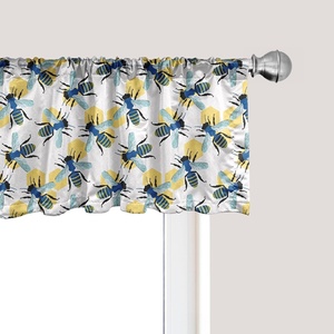 image:imageAmbesonne Cartoon Window Valance Botanical Animal Print with Tigers and Leafy Branches Curtain Valance for Kitchen Bedroom Decor with Rod Pocket 54 X 12 Dark Orange MulticolorWhite Blue White