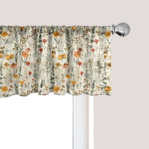 image:imageAmbesonne Cartoon Window Valance Summer Style Funny Demonstration of Happy Flying Characters and Hexagon Comb Curtain Valance for Kitchen Bedroom Decor with Rod Pocket 54 X 18 Sky Blue MustardMustard Orange Sage Green