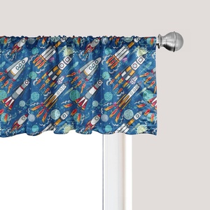 image:imageAmbesonne Cartoon Window Valance Summer Style Funny Demonstration of Happy Flying Characters and Hexagon Comb Curtain Valance for Kitchen Bedroom Decor with Rod Pocket 54 X 18 Sky Blue MustardViolet Blue