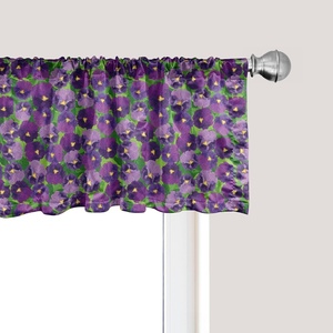 image:imageAmbesonne Cartoon Window Valance Summer Style Funny Demonstration of Happy Flying Characters and Hexagon Comb Curtain Valance for Kitchen Bedroom Decor with Rod Pocket 54 X 18 Sky Blue MustardPurple