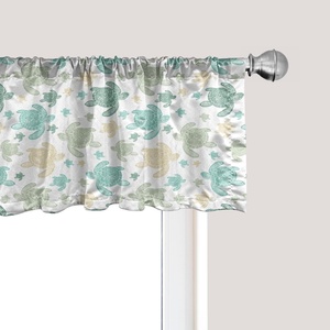 image:imageAmbesonne Cartoon Window Valance Summer Style Funny Demonstration of Happy Flying Characters and Hexagon Comb Curtain Valance for Kitchen Bedroom Decor with Rod Pocket 54 X 18 Sky Blue MustardSeafoam and Grey Yellow