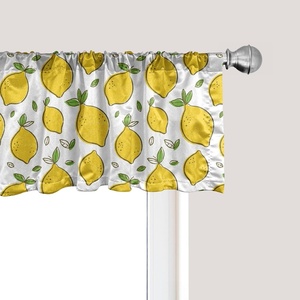 image:imageAmbesonne Cartoon Window Valance Summer Style Funny Demonstration of Happy Flying Characters and Hexagon Comb Curtain Valance for Kitchen Bedroom Decor with Rod Pocket 54 X 18 Sky Blue MustardLime Green Earth Yellow