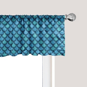 image:imageAmbesonne Cartoon Window Valance Summer Style Funny Demonstration of Happy Flying Characters and Hexagon Comb Curtain Valance for Kitchen Bedroom Decor with Rod Pocket 54 X 18 Sky Blue MustardBlue and Turquoise