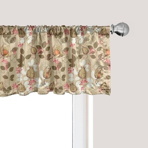 image:imageAmbesonne Cartoon Window Valance Summer Style Funny Demonstration of Happy Flying Characters and Hexagon Comb Curtain Valance for Kitchen Bedroom Decor with Rod Pocket 54 X 18 Sky Blue MustardSepia Multicolor