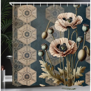 image:imageAmbesonne Cat Shower Curtain Rich Queen Kitty Character on Money Boss Lady Animal Funny Cartoon Cloth Fabric Bathroom Decor Set with Hooks 69 W x 70 L Cream Hunter Green and OrangePale Salmon Avocado Green