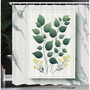 image:imageAmbesonne Cat Shower Curtain Rich Queen Kitty Character on Money Boss Lady Animal Funny Cartoon Cloth Fabric Bathroom Decor Set with Hooks 69 W x 70 L Cream Hunter Green and OrangeReseda Green Yellow Grey