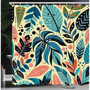 image:imageAmbesonne Cat Shower Curtain Rich Queen Kitty Character on Money Boss Lady Animal Funny Cartoon Cloth Fabric Bathroom Decor Set with Hooks 69 W x 70 L Cream Hunter Green and OrangeTurquoise Sea Blue Coral