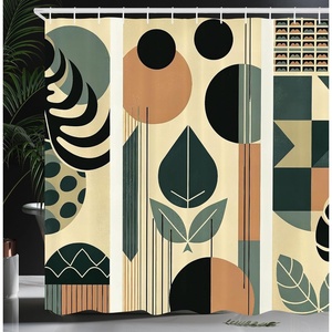 image:imageAmbesonne Cat Shower Curtain Rich Queen Kitty Character on Money Boss Lady Animal Funny Cartoon Cloth Fabric Bathroom Decor Set with Hooks 69 W x 70 L Cream Hunter Green and OrangePale Reseda Green and Camel