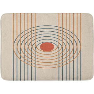 image:imageAmbesonne Mid Century Modern Boho Bath Mat Geometric Design Minimalist Stripes and Circles Like Eye Plush Bathroom Decor Mat with Non Slip Backing 302 x 20 Champagne Dark Salmon