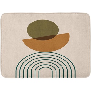 image:imageAmbesonne Mid Century Modern Boho Bath Mat Geometric Semicircle and Round with Simple Stripes Art Plush Bathroom Decor Mat with Non Slip Backing 302 x 20 Fawn Ginger Champagne