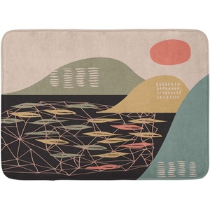 image:imageAmbesonne Mid Century Modern Boho Bath Mat Muted Tones of an Abstract and Dreamy Mountain Landscape Plush Bathroom Decor Mat with Non Slip Backing 302 x 20 Black and Multicolor