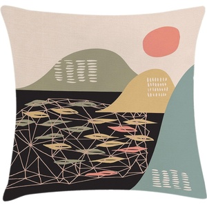 image:imageAmbesonne Mid Century Modern Boho Throw Pillow Cushion Cover Muted Tones of an Abstract and Dreamy Mountain Landscape Decorative Square Accent Pillow Case 18 X 18 Black and Multicolor