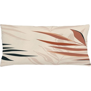 image:imageAmbesonne Mid Century Modern Boho Throw Pillow Cushion Cover Pastel Colors Minimal Design of Tropical Leafy Scene Decorative Rectangle Accent Pillow Case 36 X 16 Fern Green Pale Vermilion