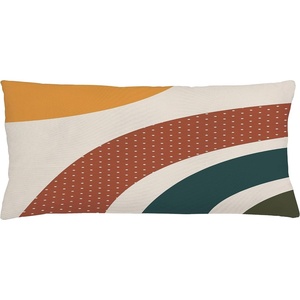 image:imageAmbesonne Mid Century Modern Boho Throw Pillow Cushion Cover Retro Abstract Conceot Stripes with Polka Dots Print Decorative Rectangle Accent Pillow Case 36 X 16 Cinnamon Apricot Eggshell