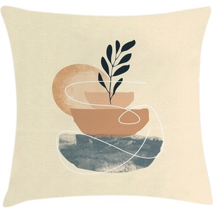 image:imageAmbesonne Mid Century Modern Boho Throw Pillow Cushion Cover Simple Botanical Leaves Watercolor Semicircles Art Decorative Square Accent Pillow Case 26 X 26 Camel Champagne Grey Teal