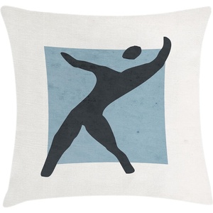 image:imageAmbesonne Mid Century Modern Boho Throw Pillow Cushion Cover Simple Silhouette of Man Freedom Vibe Rectangle Print Decorative Square Accent Pillow Case 26 X 26 Blue Grey Charcoal Grey