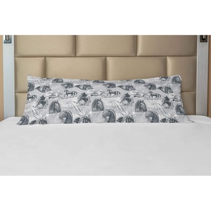 image:imageAmbesonne Mushroom Body Pillow Case Cover with Zipper Cartoon Style Amanita Mushrooms Dotted Forest Plants Summer Nature Design Decorative Accent Long Pillowcase 21 x 54 Cream RedWhite Grey