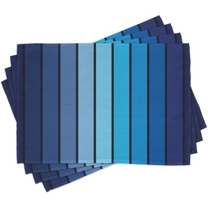image:imageAmbesonne Navy Place Mats Set of 4 Plaques in Marine Tones Border Lines Sketchy Details Print Image Washable Fabric Placemats for Dining Table Standard Size Blue