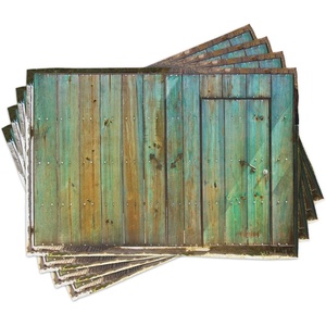 image:imageAmbesonne Vintage Place Mats Set of 4 Rustic Old Wood Door Dated Tuscany House Entrance Antique Texture Photograph Washable Fabric Placemats for Dining Table Standard Size Brown and Mint