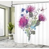 image:imageAmbesonne Dragonfly Shower Curtain Summer Natural Meadow Herbs Bouquet Wild Thistles Chamomiles Watercolor Boho Art Cloth Fabric Bathroom Decor Set with Hooks 69 W x 70 L Fuchsia Laurel Green
