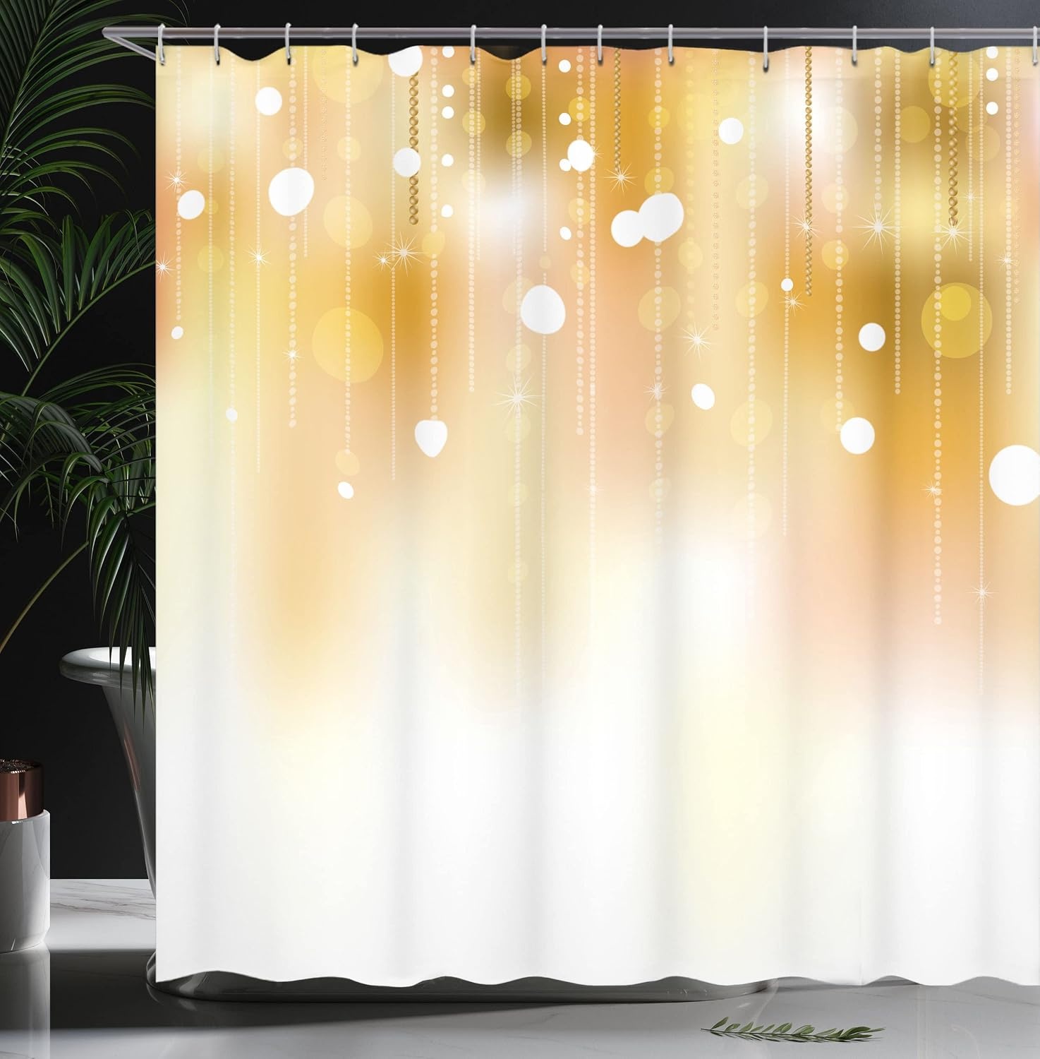 image:imageAmbesonne Christmas Shower Curtain Snowy Xmas Eve Countryside Barn and Cows Vintage Illustration Cloth Fabric Bathroom Decor Set with Hooks 69 W x 70 L Beige Pale Grey and Pale RubyWhite Brown