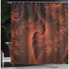 image:imageAmbesonne Burnt Orange Shower Curtain Digital Fractal Image with a Swirling Turning and Moving Floral Lines Modern Graphic Style Fabric Bathroom Decor Set with Hooks 69 W x 75 L Burnt Orange