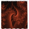image:imageAmbesonne Burnt Orange Shower Curtain Digital Fractal Image with a Swirling Turning and Moving Floral Lines Modern Graphic Style Fabric Bathroom Decor Set with Hooks 69 W x 75 L Burnt Orange