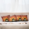 image:imageAmbesonne Celtic Decorative Throw Pillow Case Pack of 4 Aqua Celtic Style Twisted Crossed Repeating Circle and Bent Line Webs Print Cushion Cover for Couch Living Room Car 16 Teal WhiteOrange Black