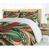 image:imageAmbesonne Christmas Duvet Cover Set Exotic Ornate Xmas Vibe Bold Color Feathers and Snowflakes Plain Back Decorative 2 Piece Bedding Set with 1 Pillow Sham Twin Size Green Ecru VermilionGreen Ecru Vermilion
