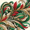 image:imageAmbesonne Christmas Duvet Cover Set Exotic Ornate Xmas Vibe Bold Color Feathers and Snowflakes Plain Back Decorative 2 Piece Bedding Set with 1 Pillow Sham Twin Size Green Ecru VermilionGreen Ecru Vermilion