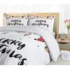 image:imageAmbesonne Christmas Duvet Cover Set Merry Xmas Words Modern Brush Lettering Creative Noel Phrase Inspirational Print Decorative 3 Piece Bedding Set with 2 Pillow Shams Queen Size BlackBlack