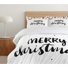 image:imageAmbesonne Christmas Duvet Cover Set Merry Xmas Words Modern Brush Lettering Creative Noel Phrase Inspirational Print Decorative 3 Piece Bedding Set with 2 Pillow Shams Queen Size BlackBlack