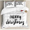 image:imageAmbesonne Christmas Duvet Cover Set Merry Xmas Words Modern Brush Lettering Creative Noel Phrase Inspirational Print Decorative 3 Piece Bedding Set with 2 Pillow Shams Queen Size BlackBlack