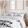 image:imageAmbesonne Christmas Duvet Cover Set Merry Xmas Words Modern Brush Lettering Creative Noel Phrase Inspirational Print Decorative 3 Piece Bedding Set with 2 Pillow Shams Queen Size BlackBlack