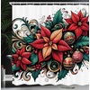 image:imageAmbesonne Christmas Shower Curtain Snowy Xmas Eve Countryside Barn and Cows Vintage Illustration Cloth Fabric Bathroom Decor Set with Hooks 69 W x 70 L Beige Pale Grey and Pale RubyHot Pink Forest Green and Tan