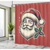 image:imageAmbesonne Christmas Shower Curtain Snowy Xmas Eve Countryside Barn and Cows Vintage Illustration Cloth Fabric Bathroom Decor Set with Hooks 69 W x 70 L Beige Pale Grey and Pale RubyPale Maroon Cream Green