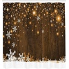 image:imageAmbesonne Christmas Shower Curtain Snowy Xmas Eve Countryside Barn and Cows Vintage Illustration Cloth Fabric Bathroom Decor Set with Hooks 69 W x 70 L Beige Pale Grey and Pale RubyBrown White