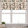 image:imageAmbesonne Christmas Valance and Curtain 3 pcs Set Modern Abstract Pine Trees Xmas Theme Dotted Background Print Window Treatments for Kitchen Room Decor 55 x 24 Beige Forest Green and Coral